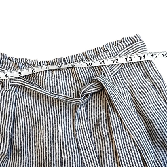 Ellen Tracy Women's Wide Leg Cropped Striped Linen Pants- Size Small - Picture 8 of 10
